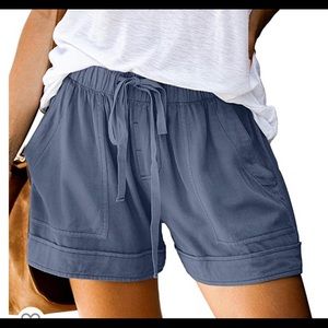 Casual Drawstring Elastic Waist Shorts w/ Pockets